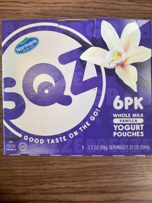 Norman’s squeeze whole milk vanilla yogurt pouch 6 pack
