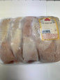 Rubashkin boneless skin on (capon) chicken thigh meat $8.59/lb Price adjusted at fulfillment. Approx 3lbs per tray