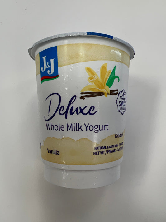 J and J deluxe whole milk yogurt vanilla