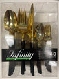 Blue sky #3782 infinity flatware 4ct cutlery gold/black