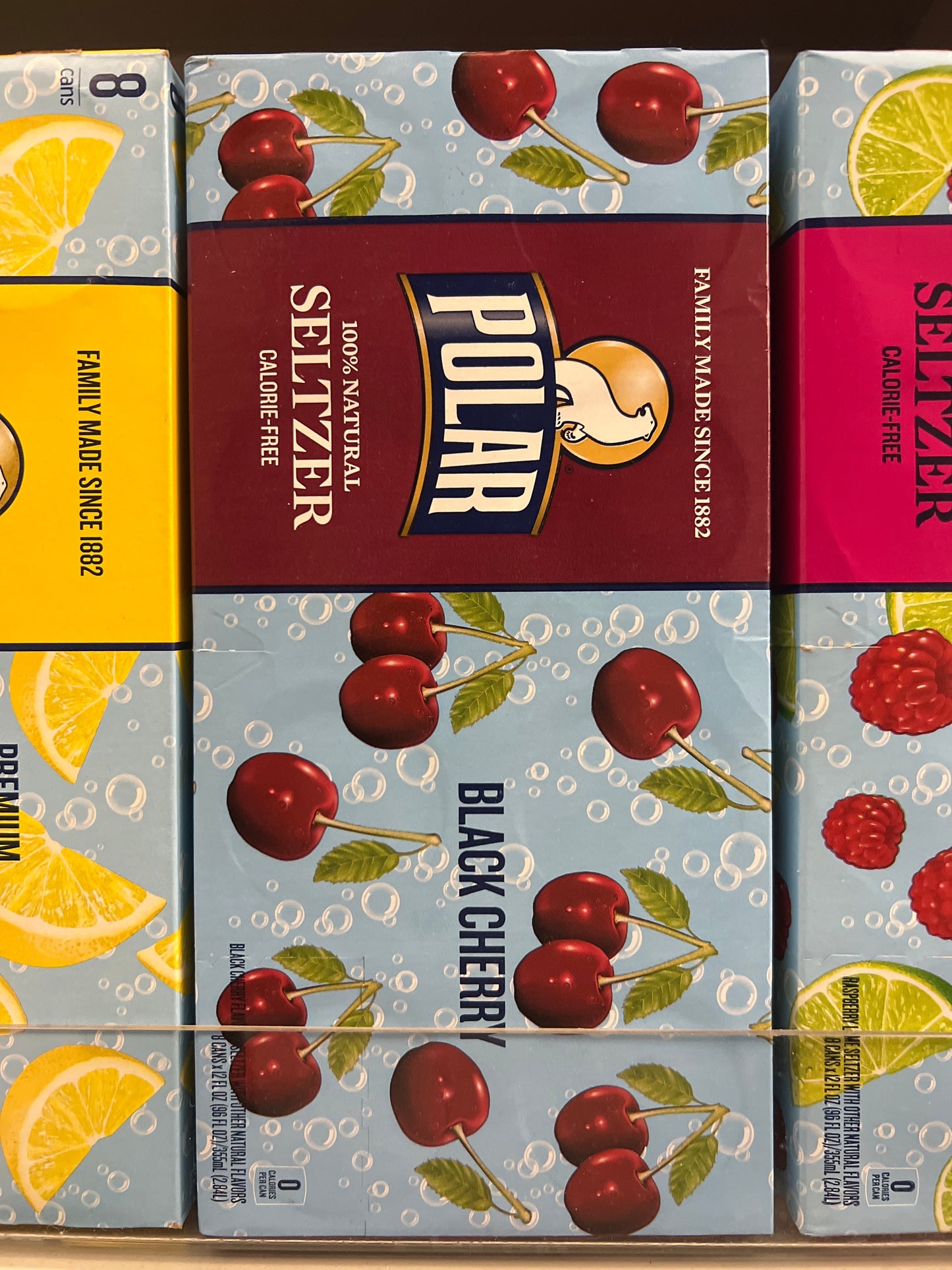 Polar black cherry seltzer 8 pack cans