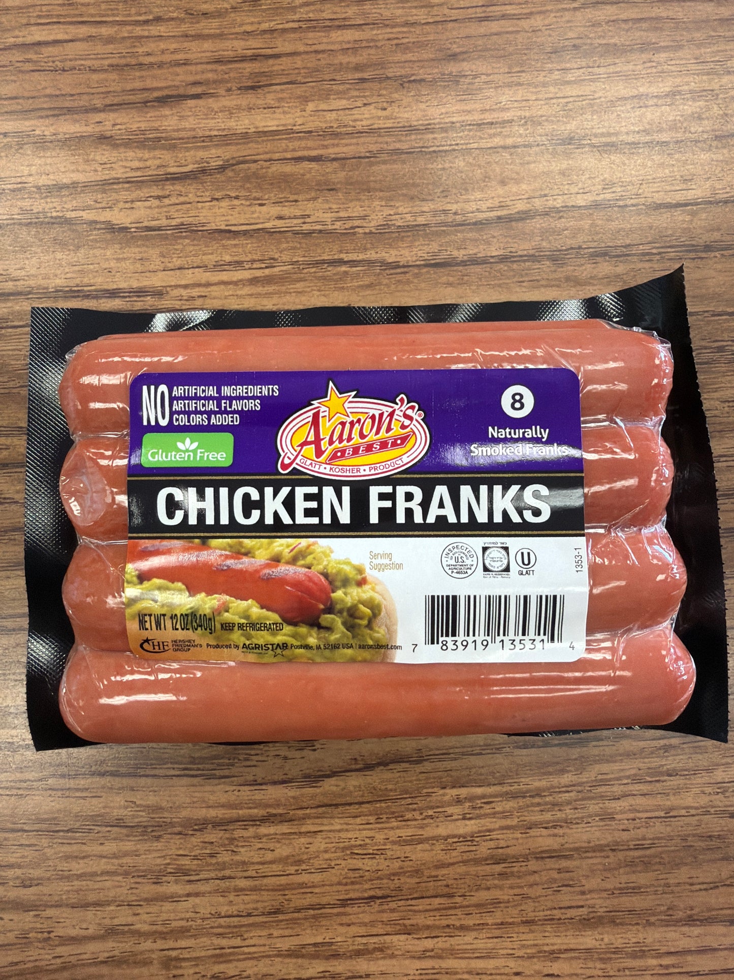 Aarons chicken franks hotdogs