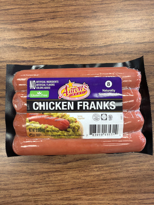 Aarons chicken franks hotdogs