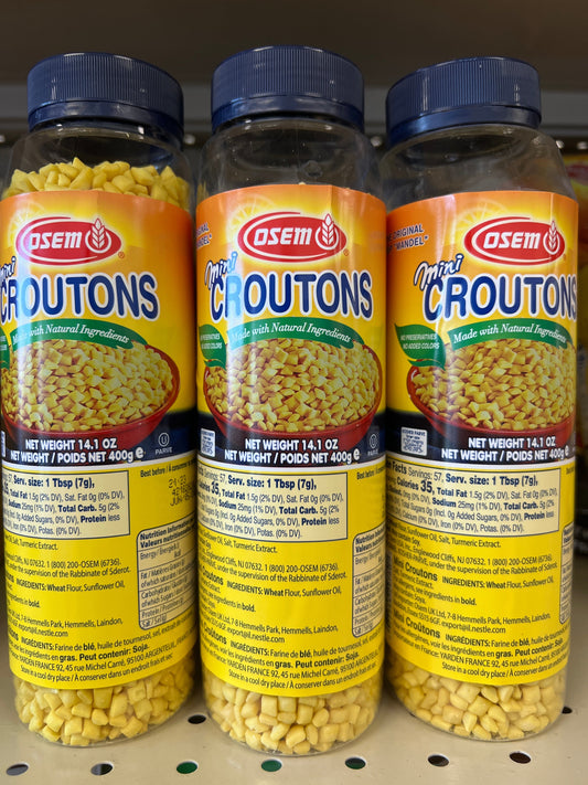 Osem mini mandel croutons for soup￼