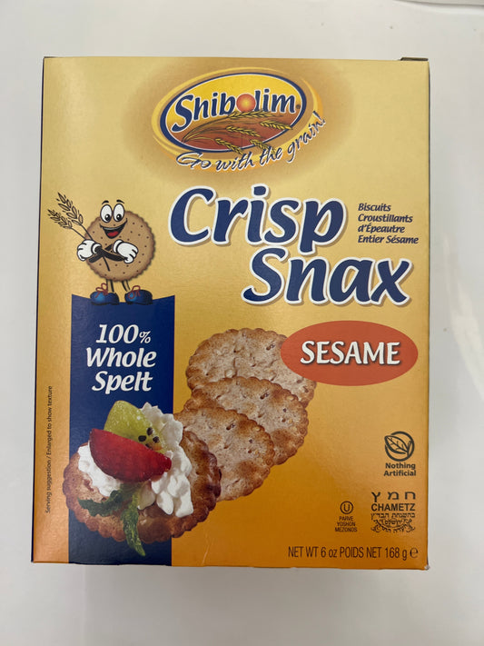 Shibolim 100% whole spelt crisp snax sesame