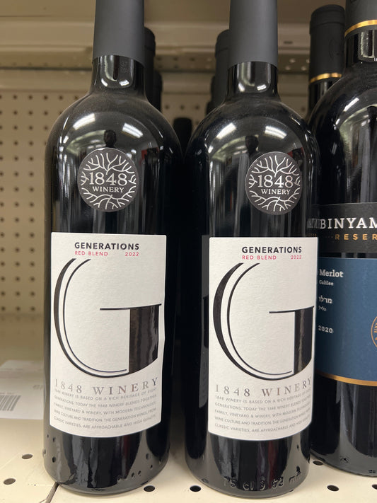 1848 winery generations red blend Mevushal
