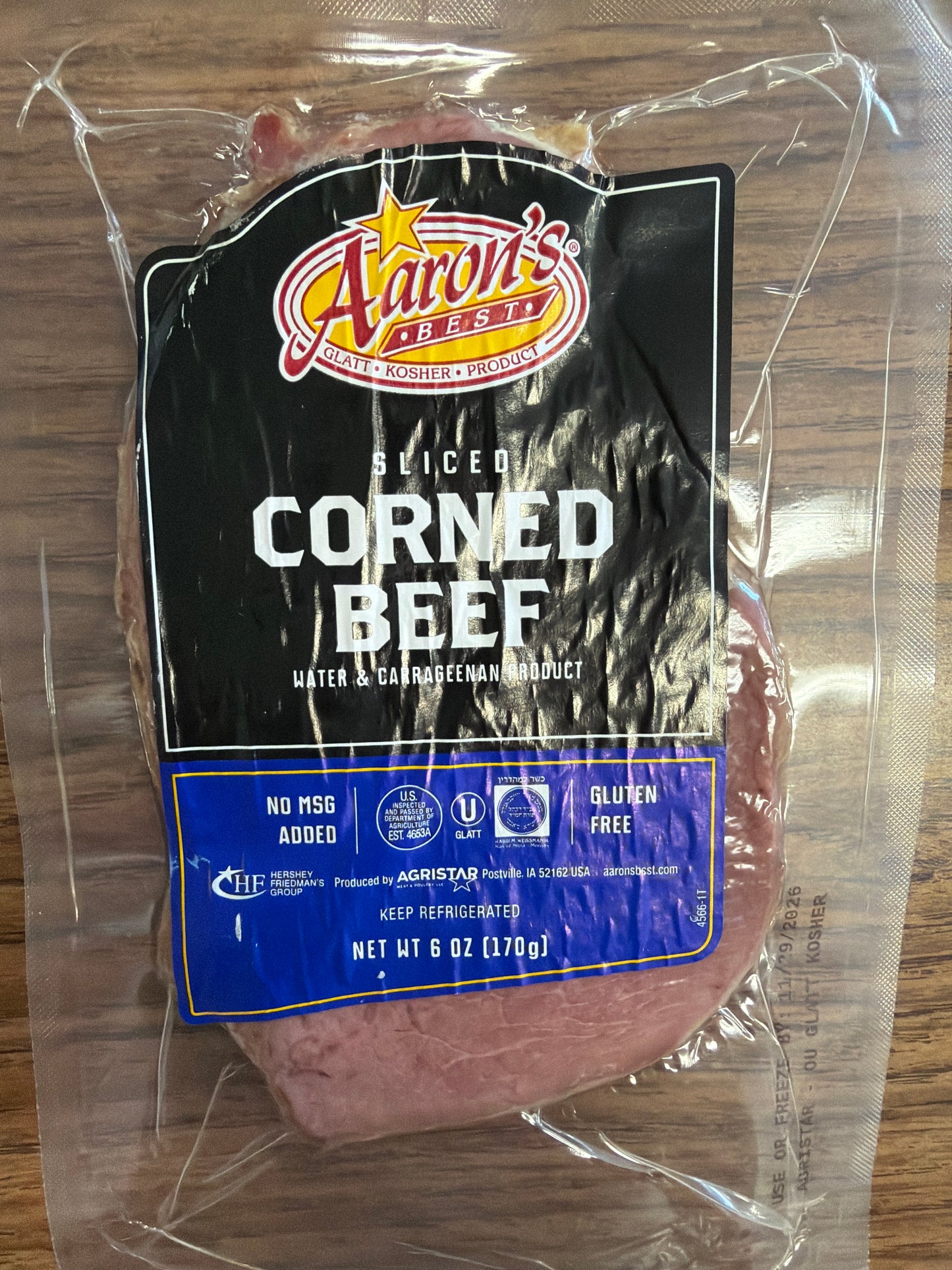 Aarons sliced corned beef gluten free