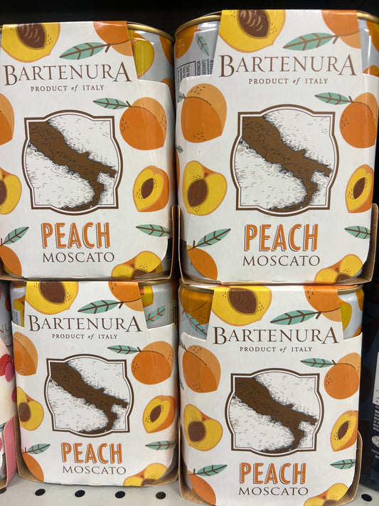 Bartenura Peach Moscato Flavored Wine 4-pack cans Mevushal