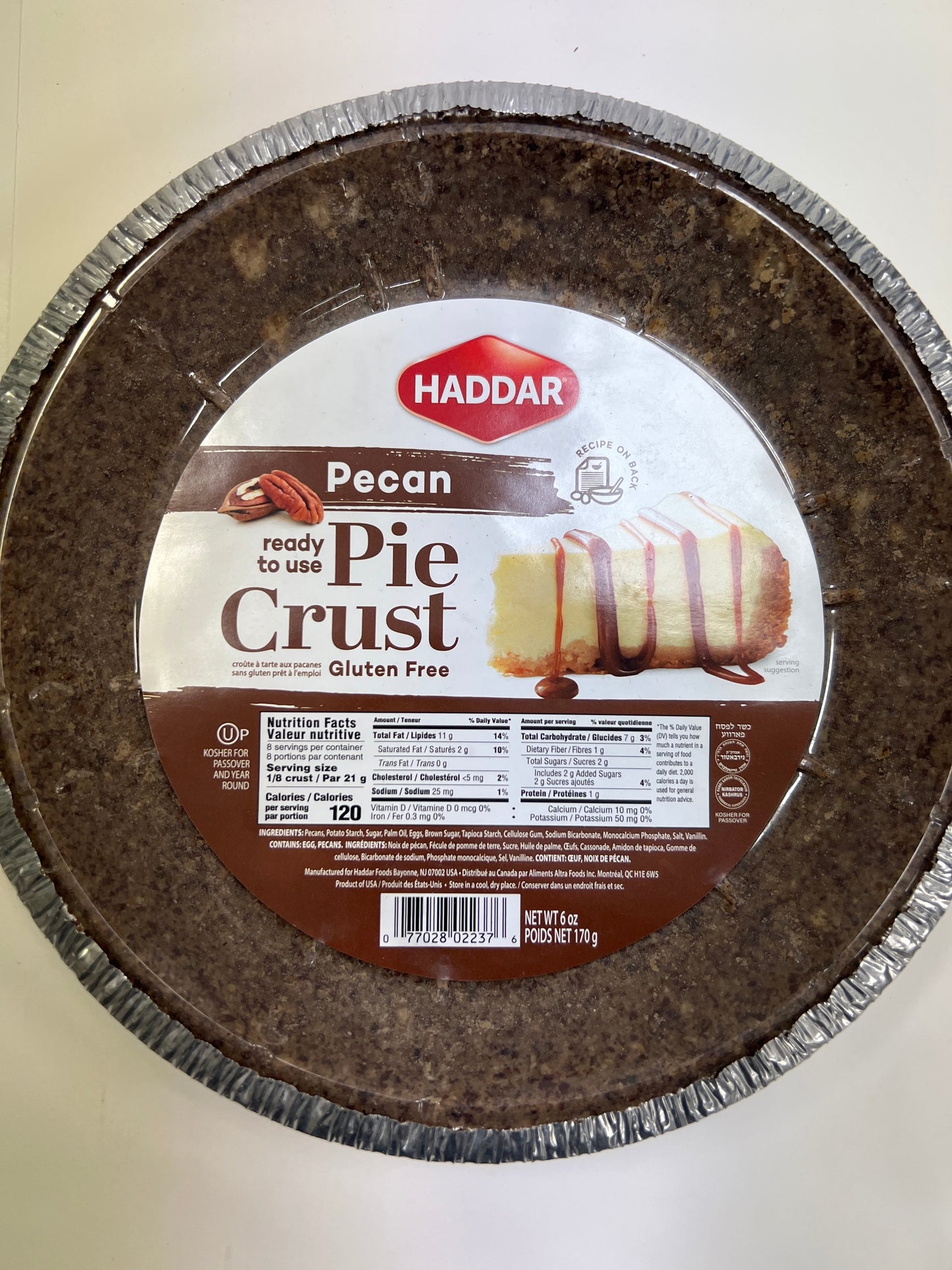 Haddar gluten free pecan pie crust