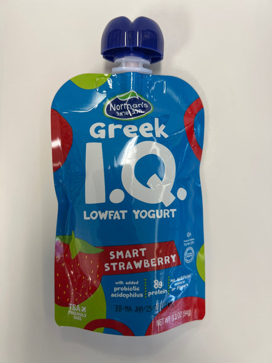 Normans Greek I.q. Low-fat squeeze yogurt smart strawberry