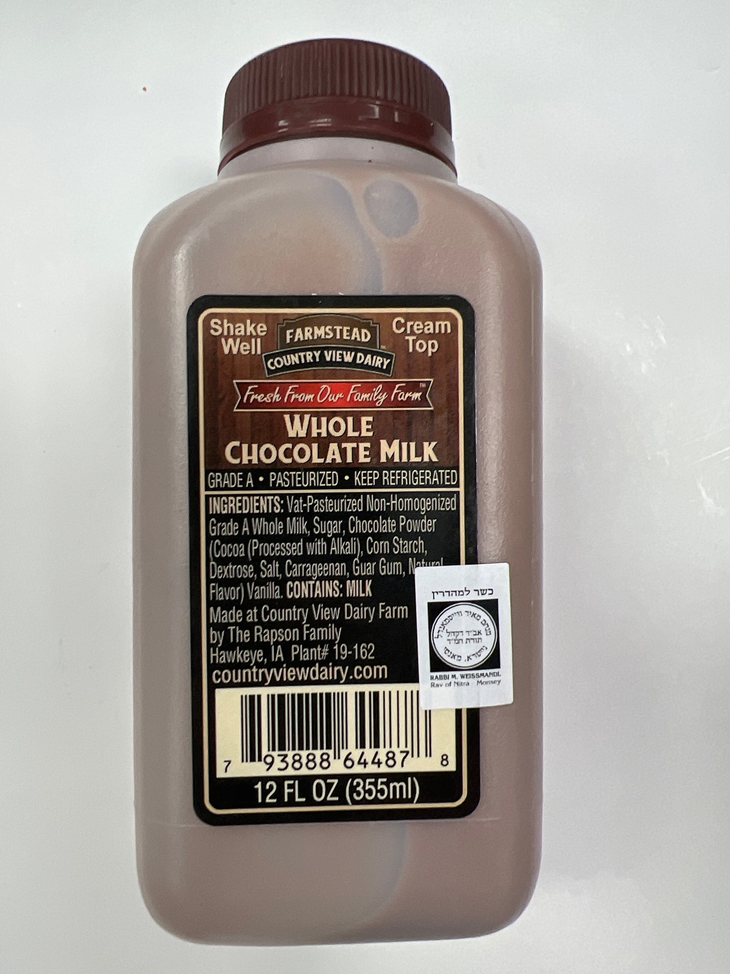 Farmstead country view dairy non homogenized whole chocolate milk
