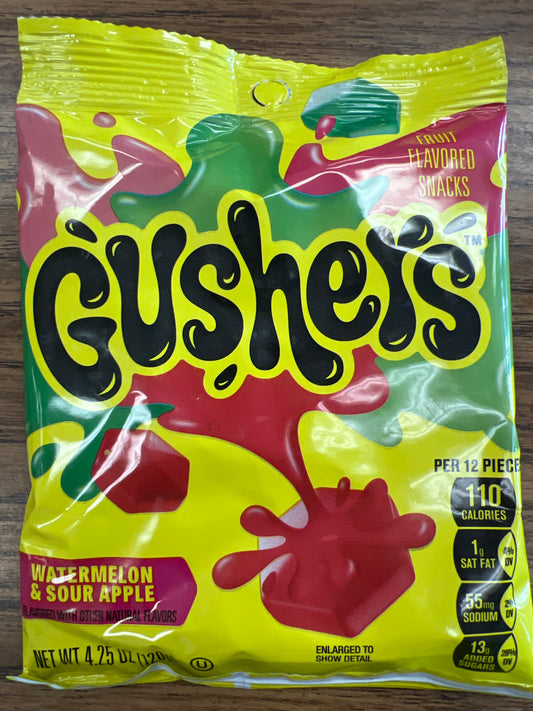 Gushers. Watermelon and sour apple flavored