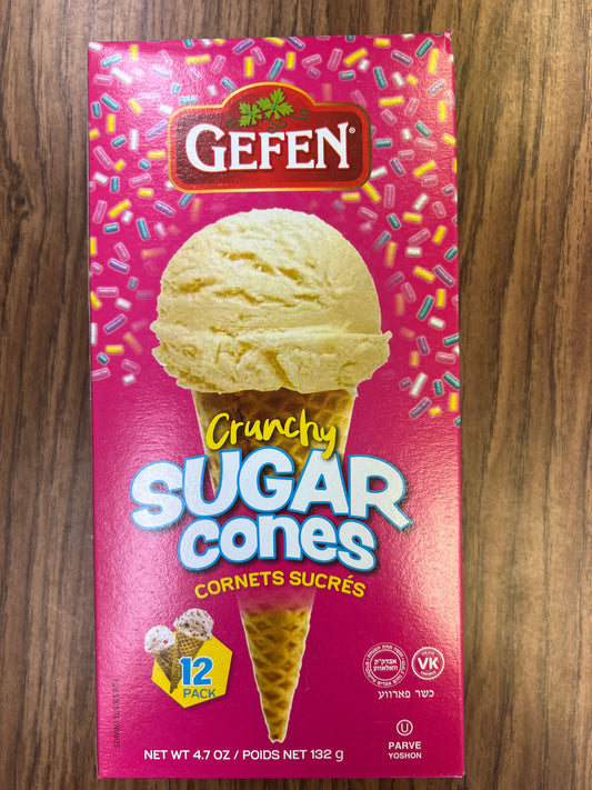 Gefen crunchy ice cream sugar cones 12ct