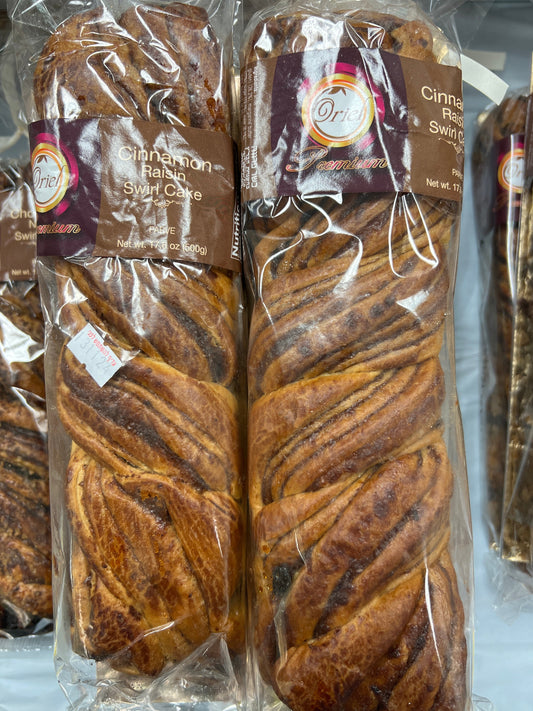 Oriel cinnamon raisin swirl cake