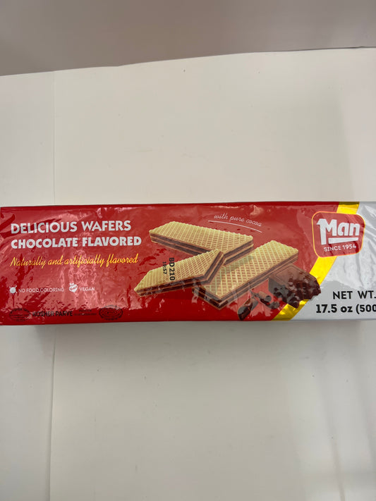Man chocolate flavored delicious wafers 17.5oz