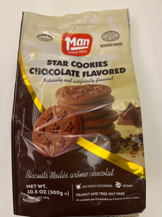 Man star cookies chocolate flavored