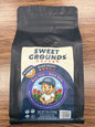 Sweet grounds coffee. Colombian dark roast whole bean