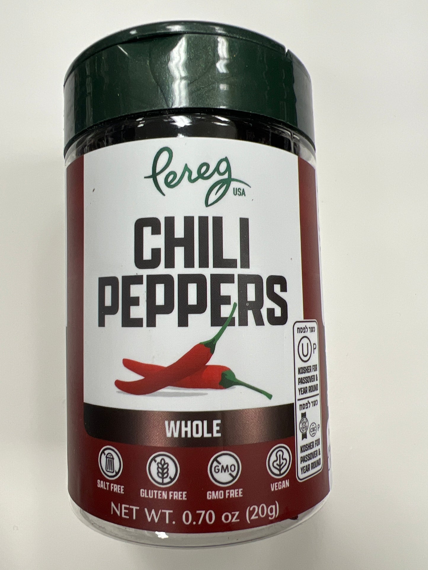 Pereg chili peppers. Whole