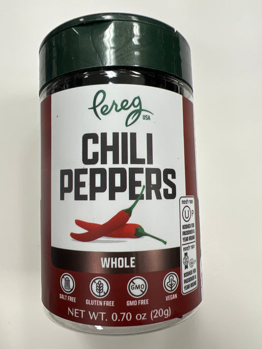 Pereg chili peppers. Whole