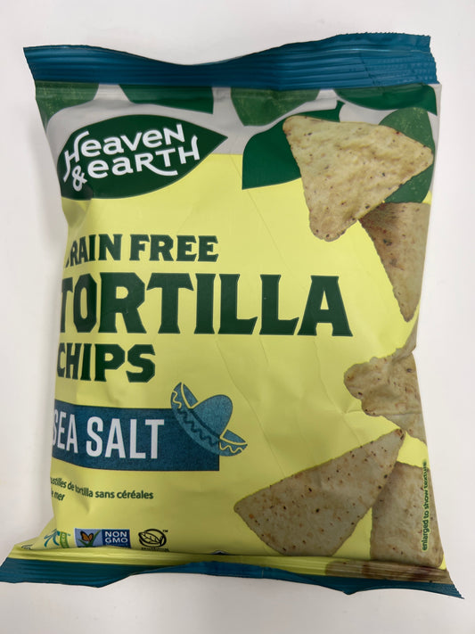 Heaven and earth grain free tortilla chips sea salt 1oz gluten free