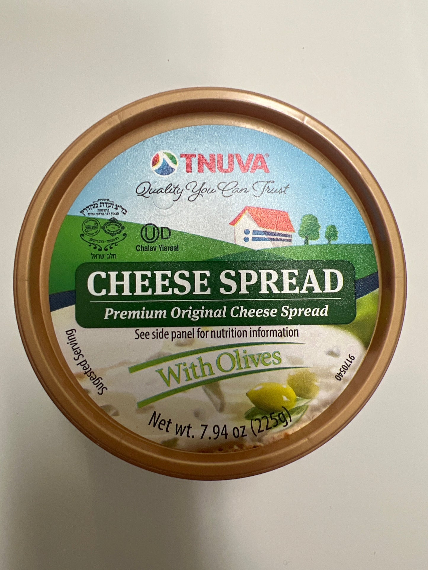 Tnuva cheese spread with olives