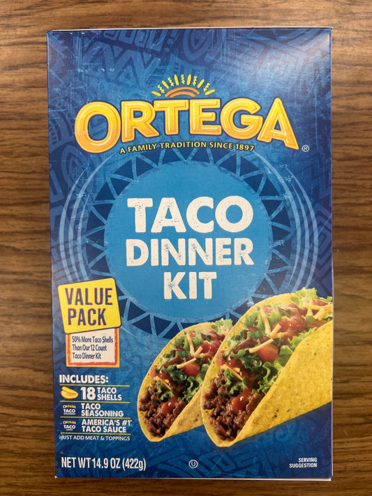 Ortega taco dinner kit. Value pack
