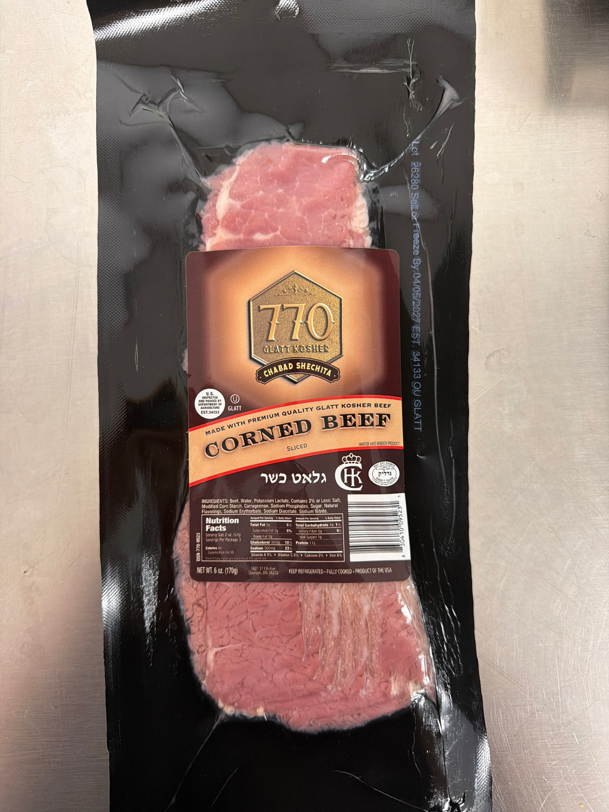 770 Thin Sliced Corned Beef 6 oz