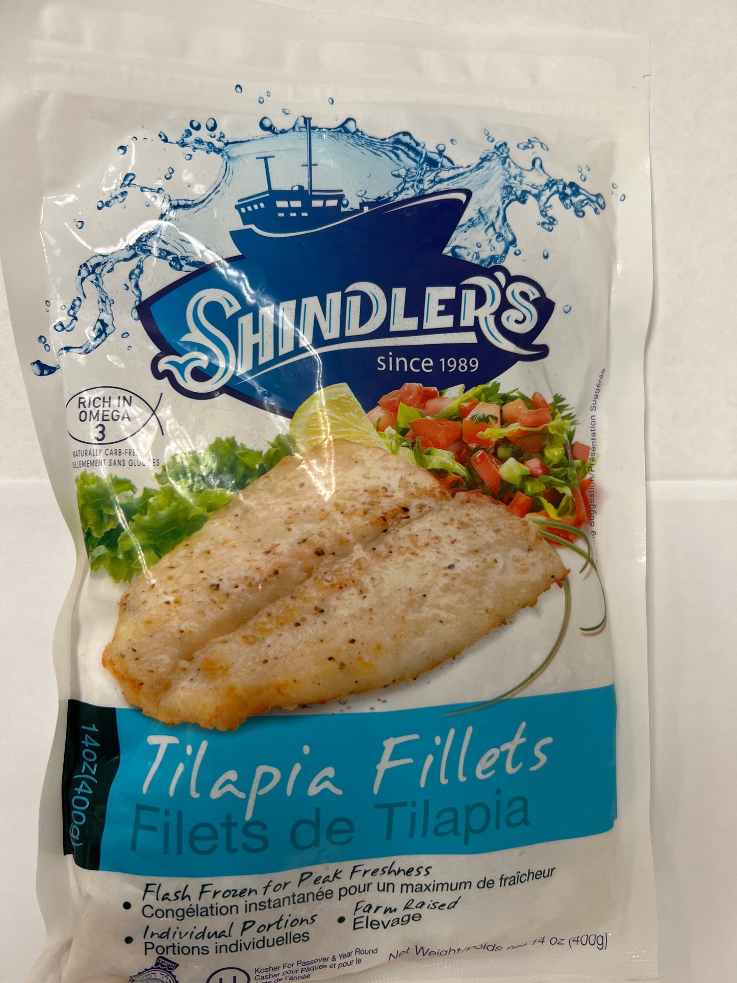 Shindlers tilapia fillet 14oz