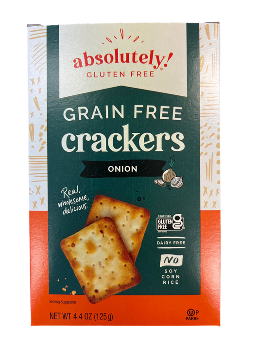 Absolutely gluten free. Grain free crackers onion flavored