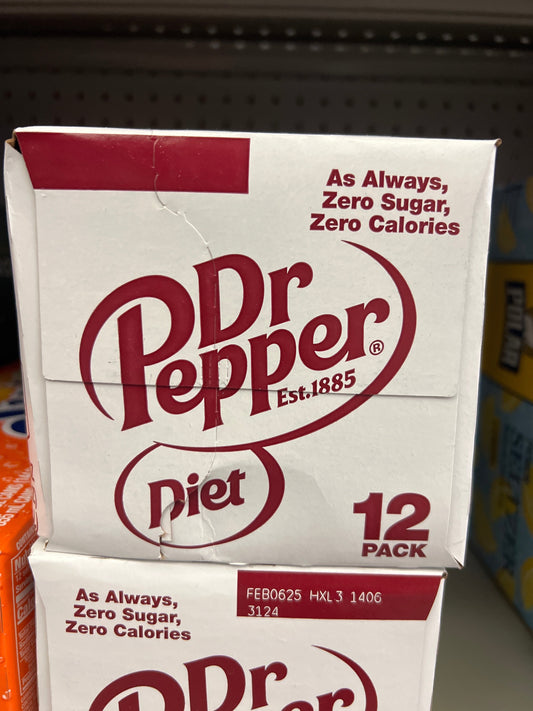 Dr Pepper diet 12 pack cans