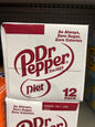 Dr Pepper diet 12 pack cans