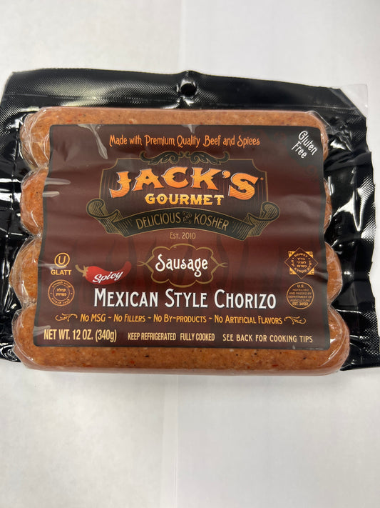 Jacks gourmet Spicy Mexican style chorizo cured beef sausage gluten free