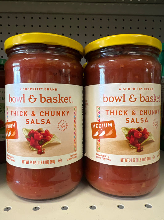 Bowl and basket thick and chunky salsa medium
