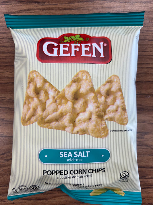 Gefen sea salt popped corn chips