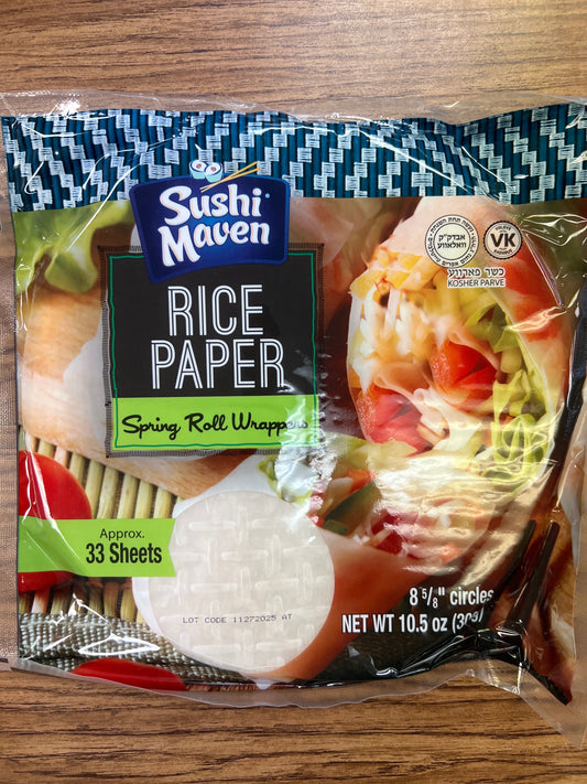 Sushi Maven rice paper spring roll wrappers approx 33 sheets 8.5/8” circle