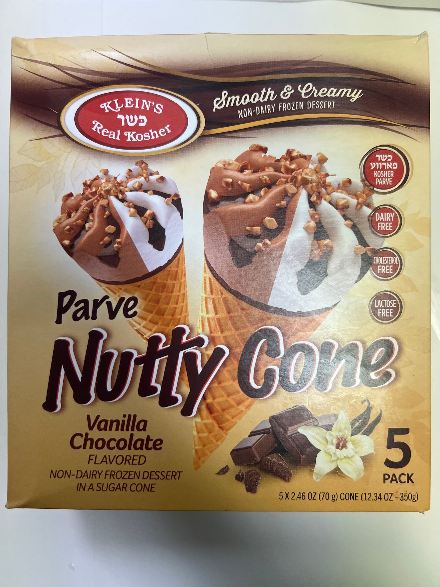 Klein’s parve nutty cone vanilla chocolate