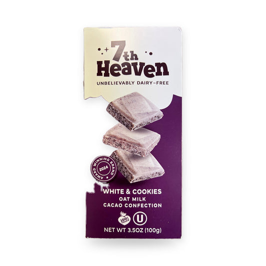 7th heaven unbelievably dairy free. White and cookies oat milk cacao confection