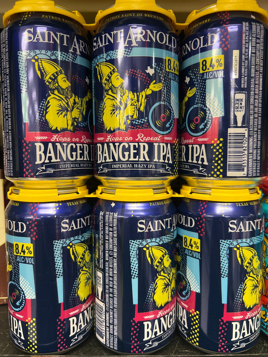 Saint Arnold banger IPA 12oz 6pk beer cans