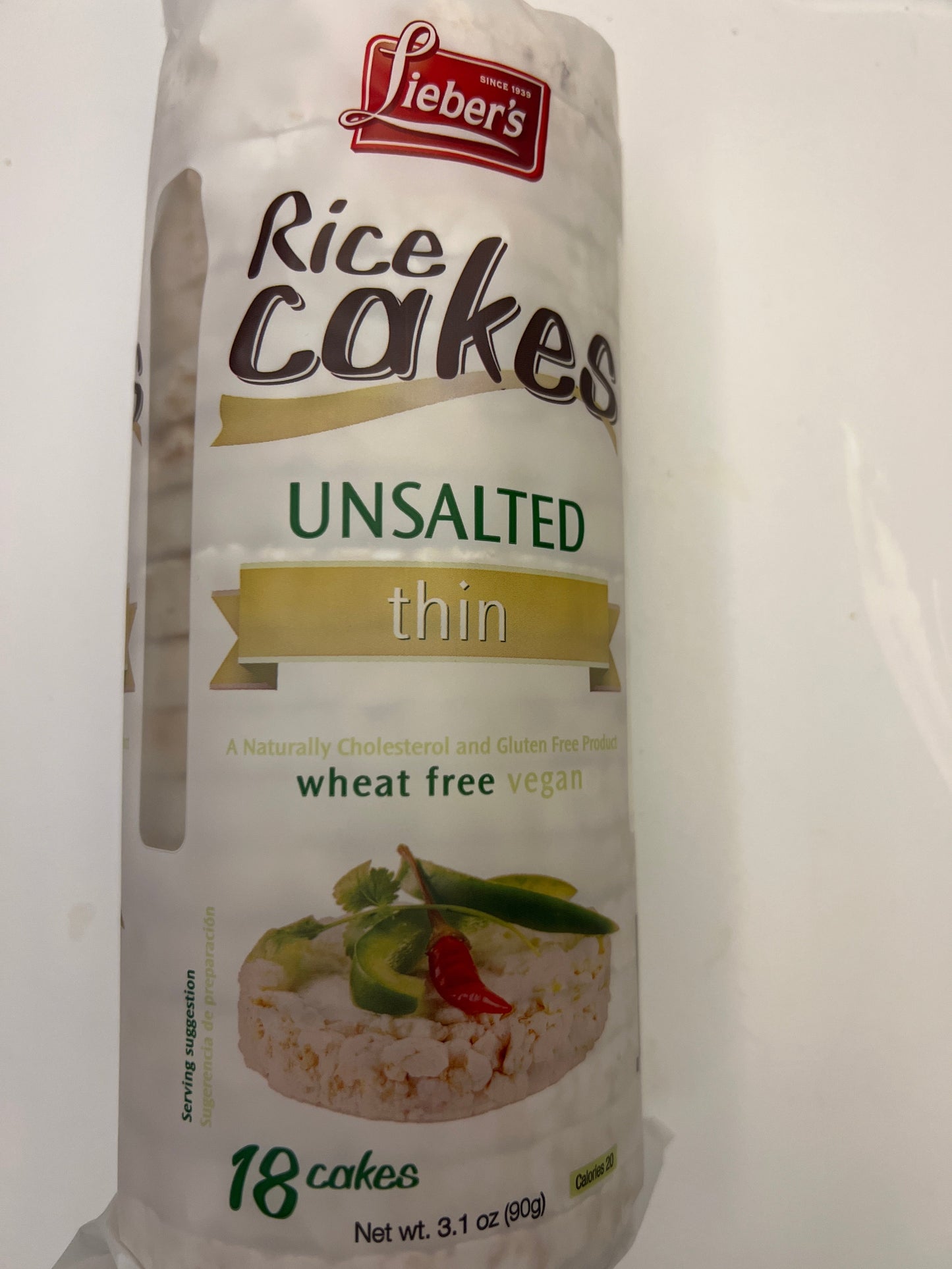 Liebers rice cakes thin unsalted