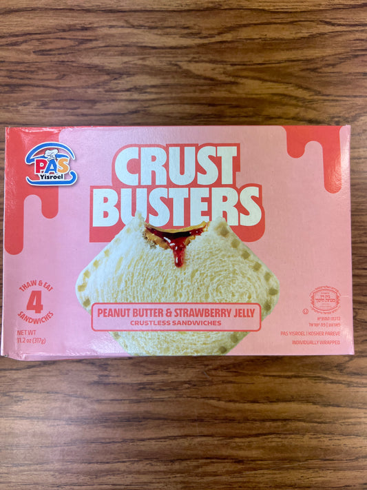 Pas yisroel. Crust busters peanut butter and strawberry jelly crustless sandwiches