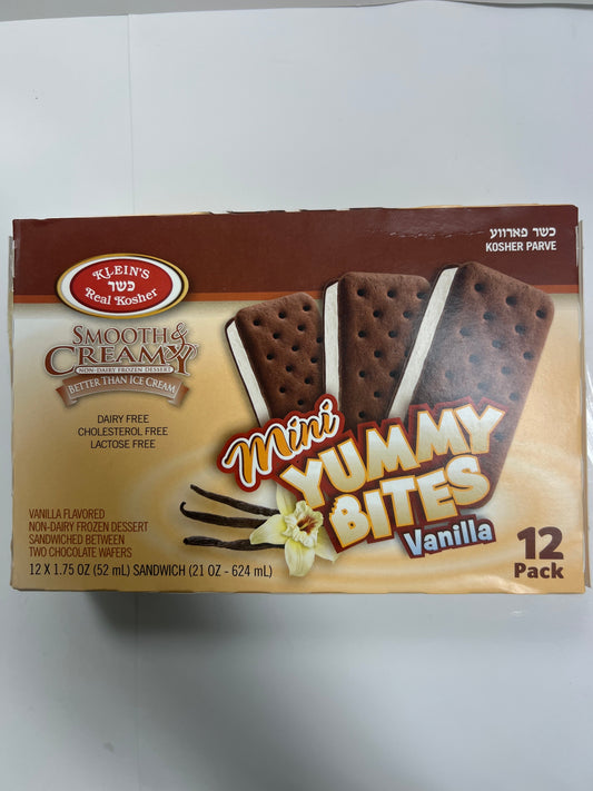 Klein’s parve smooth and creamy mini yummy bites vanilla