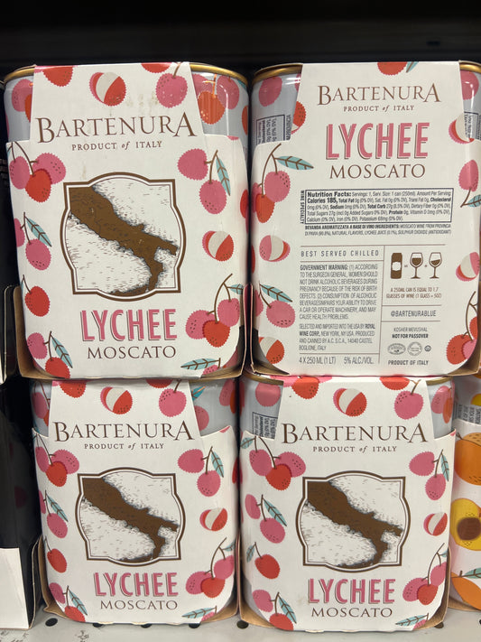 Bartenura Lychee Flavored Moscato 4-pack cans Mevushal