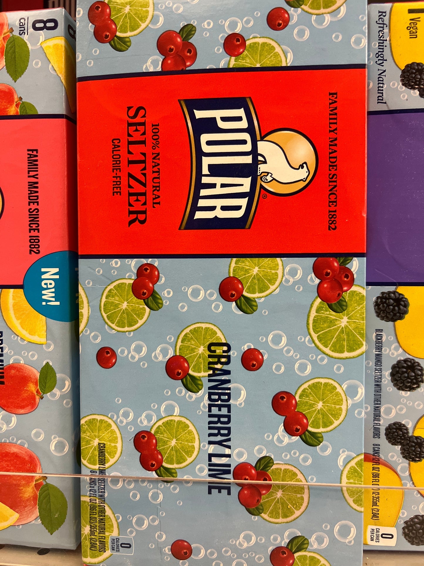 Polar cranberry lime seltzer 8 pack cans