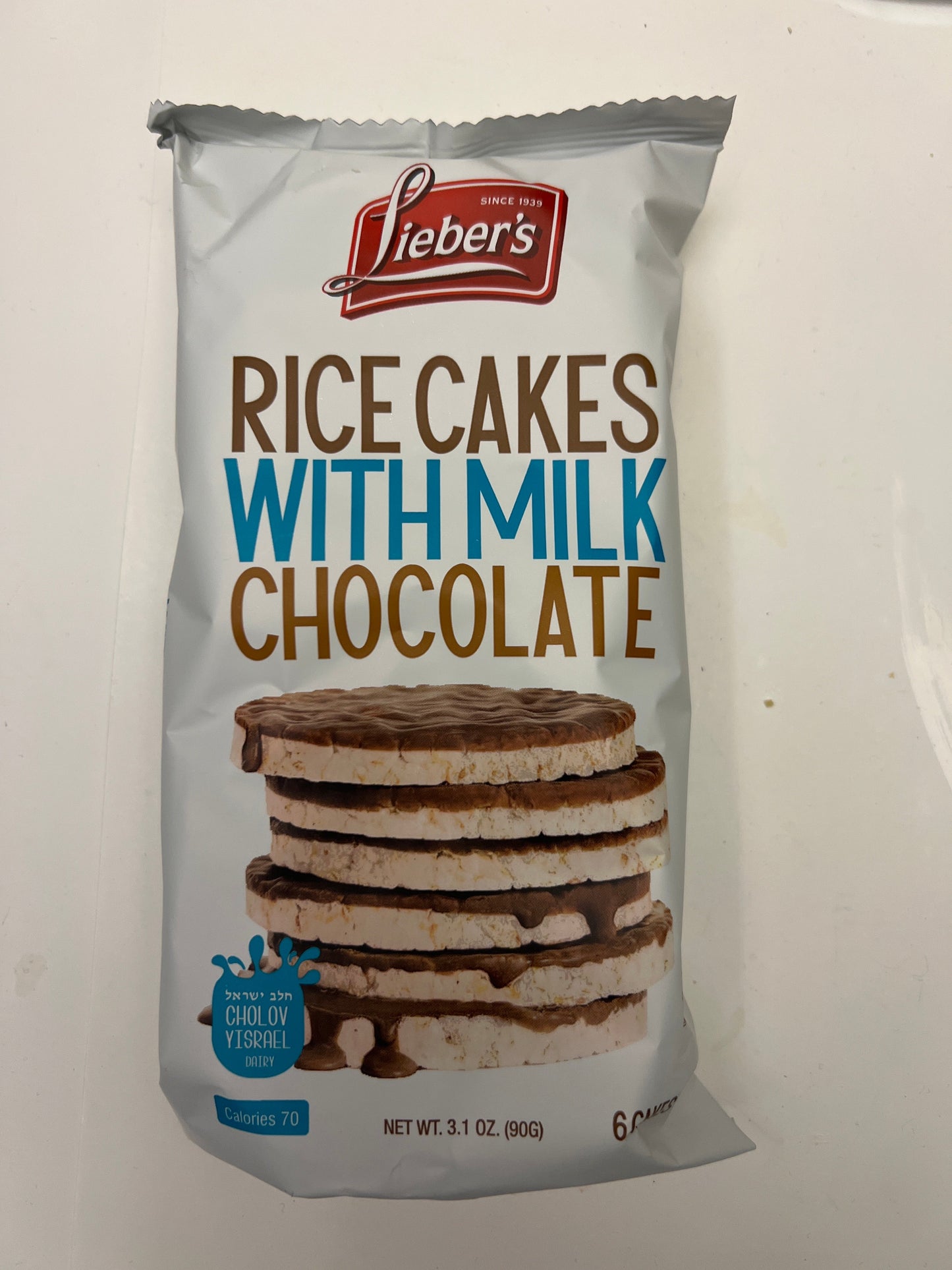 Liebers rice cakes with milk chocolate