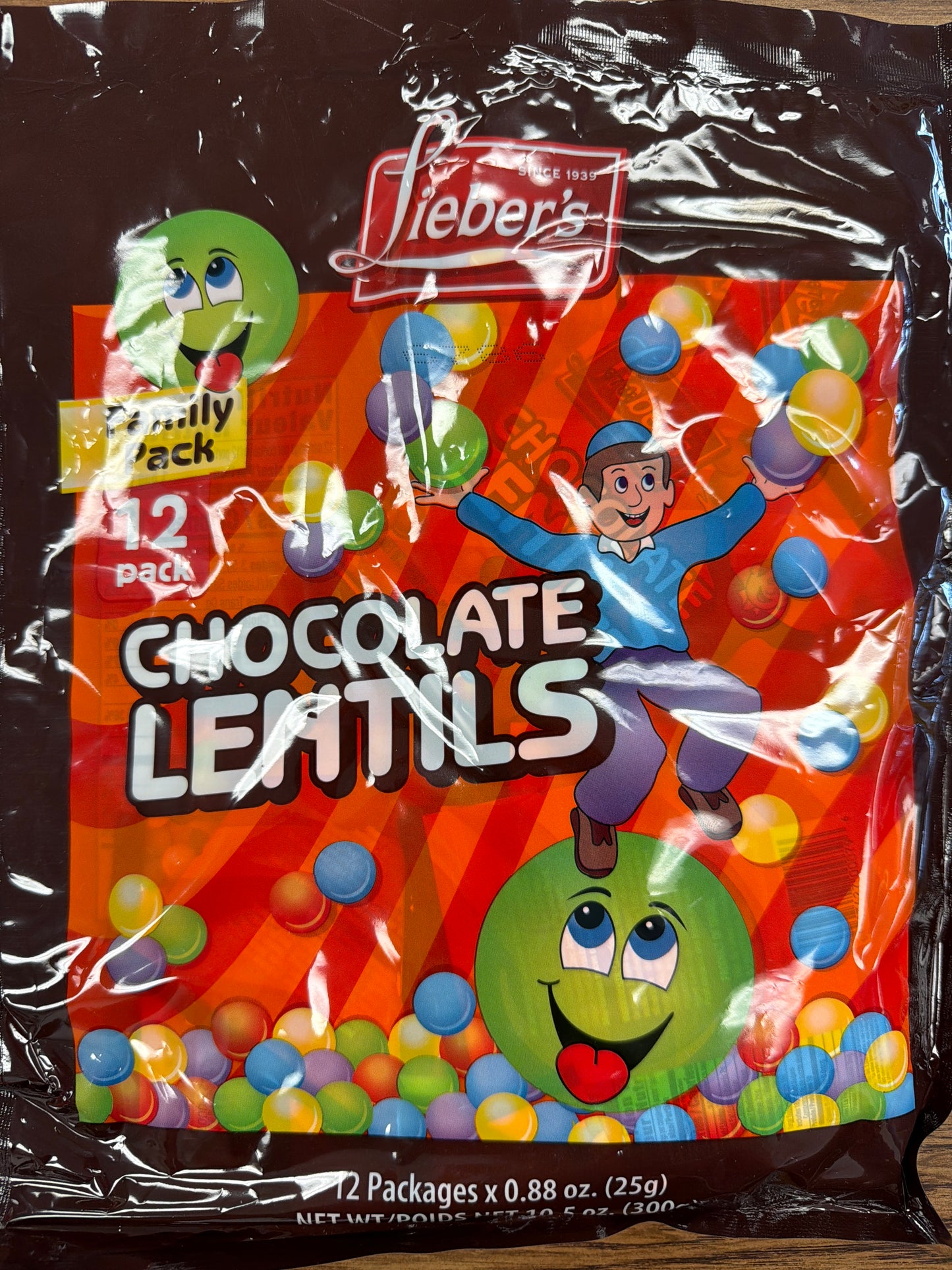 Liebers chocolate lentils. Family pack 12