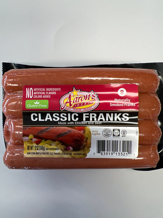 Aarons classic hotdogs/franks gluten free