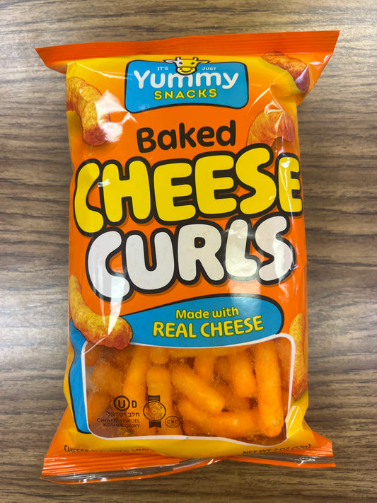 Yummy snacks baked cheese curls Cholov Yisroel 2oz