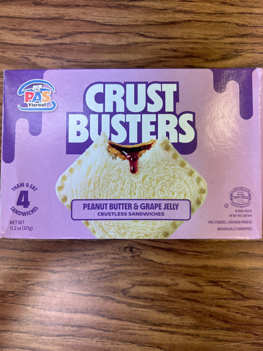 Pas yisroel. Crust busters peanut butter and grape jelly crustless sandwiches