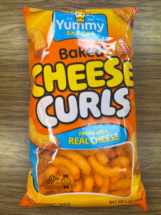 Yummy snacks baked cheese curls Cholov Yisroel 5oz