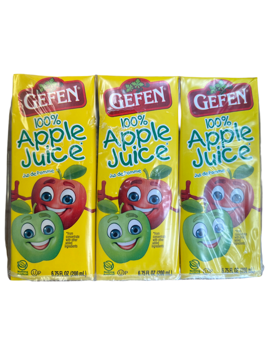 Gefen 100% apple juice box drink 3pk
